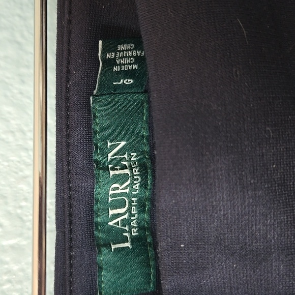 Lauren Ralph Lauren Deep Navy Straight Leg Crop Ankle Pants Sz Large Career - Picture 7 of 14